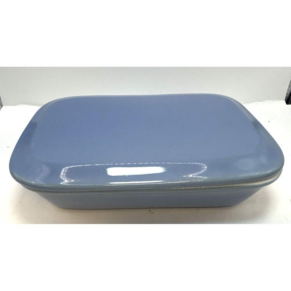 Vintage Hall Blue Covered Casserole Refrigerator Dish Art Deco Numbered